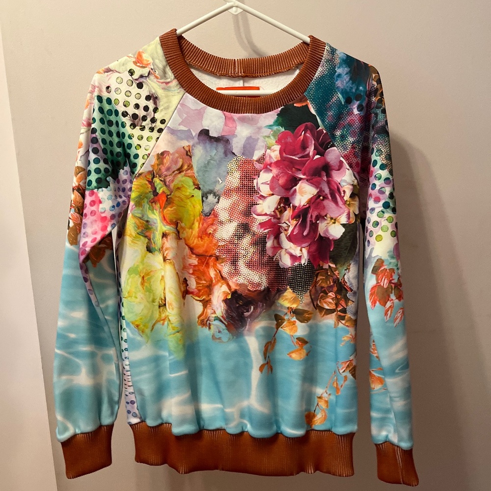 MOVING SALE Clover Canyon Colorful Sweatshirt sz XS or S